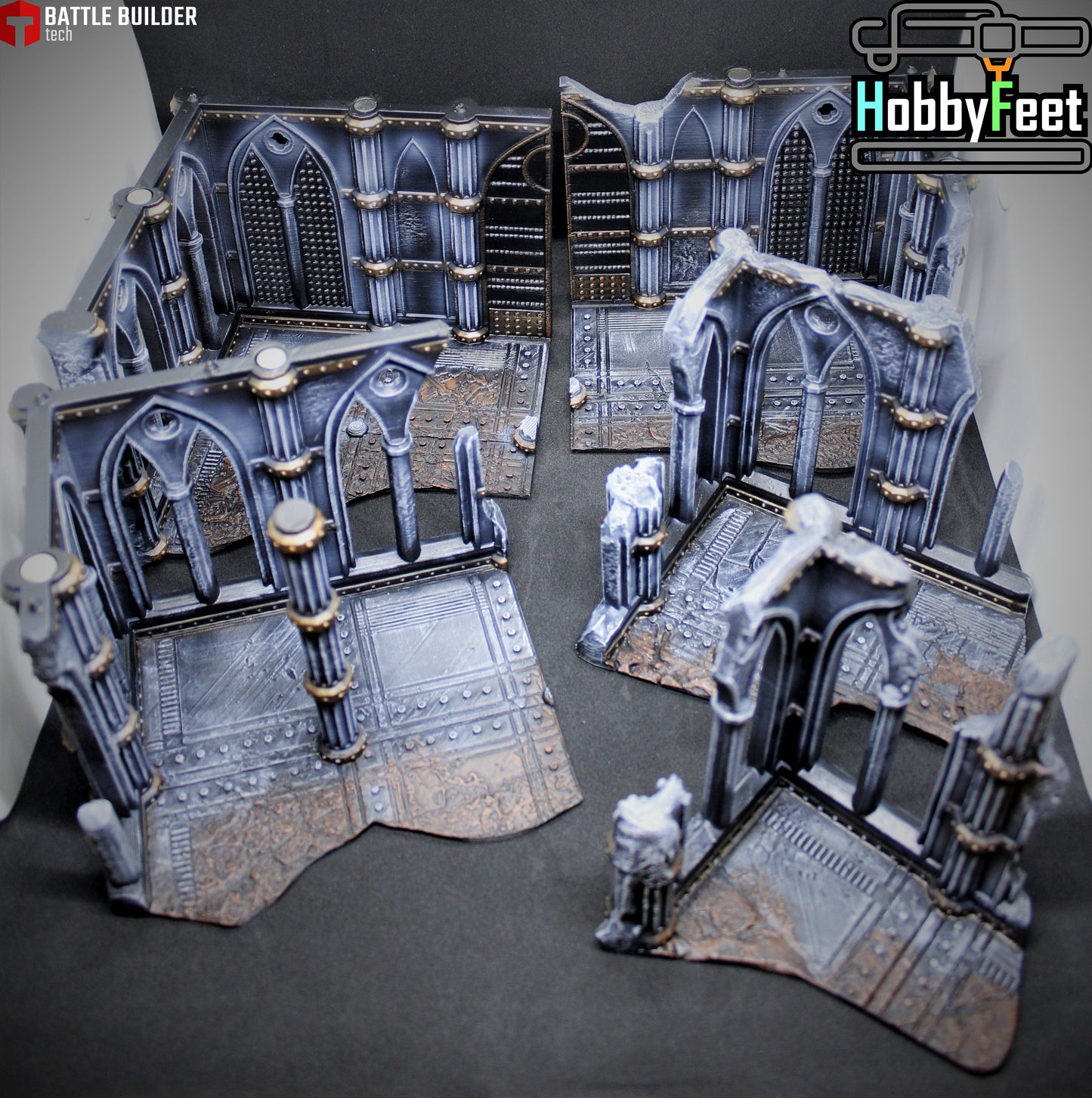 Cathedral Building Ruins Set 1 | 28mm 32mm Terrain Scenery hammer war | Txarli BBT