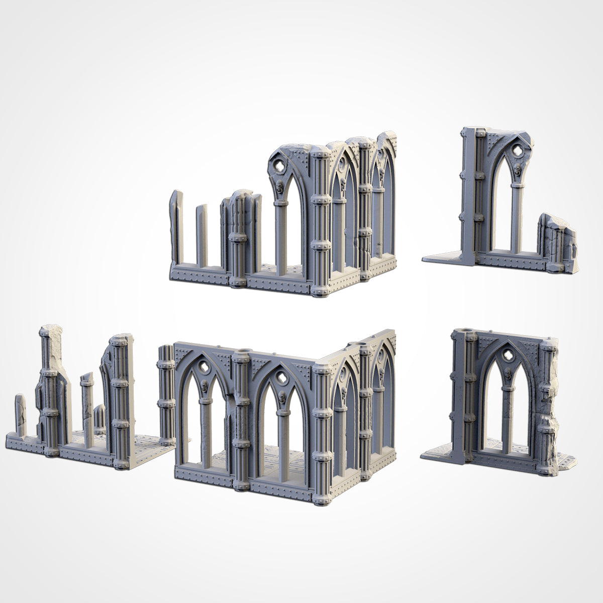 Cathedral Building Ruins Set 2 | 28mm 32mm Terrain Scenery | Txarli BBT
