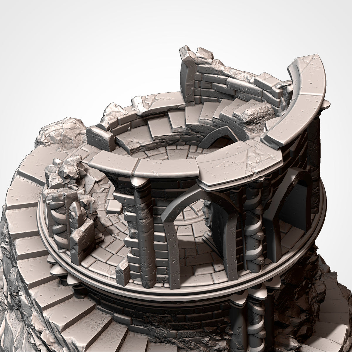 Ruins on the Mountain TopWeather | 28mm Terrain Scenery | Txarli BBT