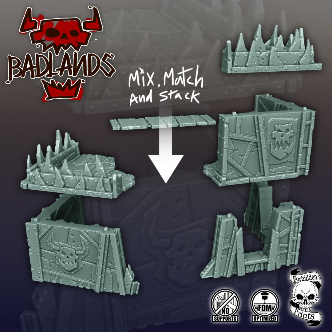 Badlands Scrapyard Ork Outpost Bridge Tower | 28mm Terrain Scenery | Forbidden Prints