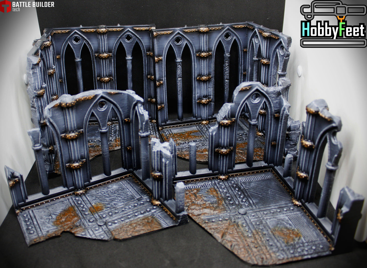 Cathedral Building Ruins Set 3 | 28mm 32mm Terrain Scenery | Txarli BBT
