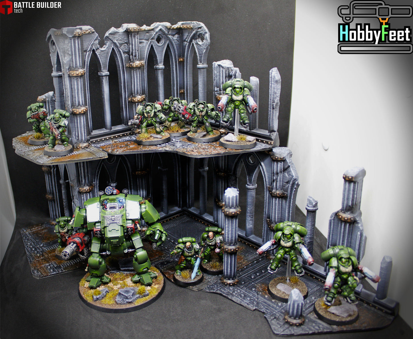 Cathedral Building Ruins Set 2 | 28mm 32mm Terrain Scenery | Txarli BBT