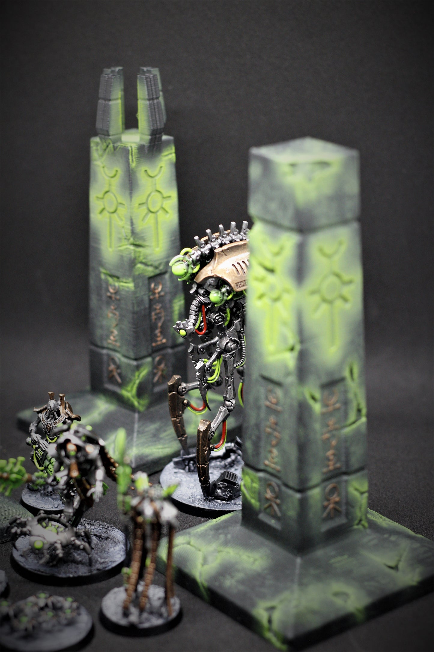 Necro Space Robots Terrain Set Pillars Pylon Obelisks Scenery 28mm 32mm