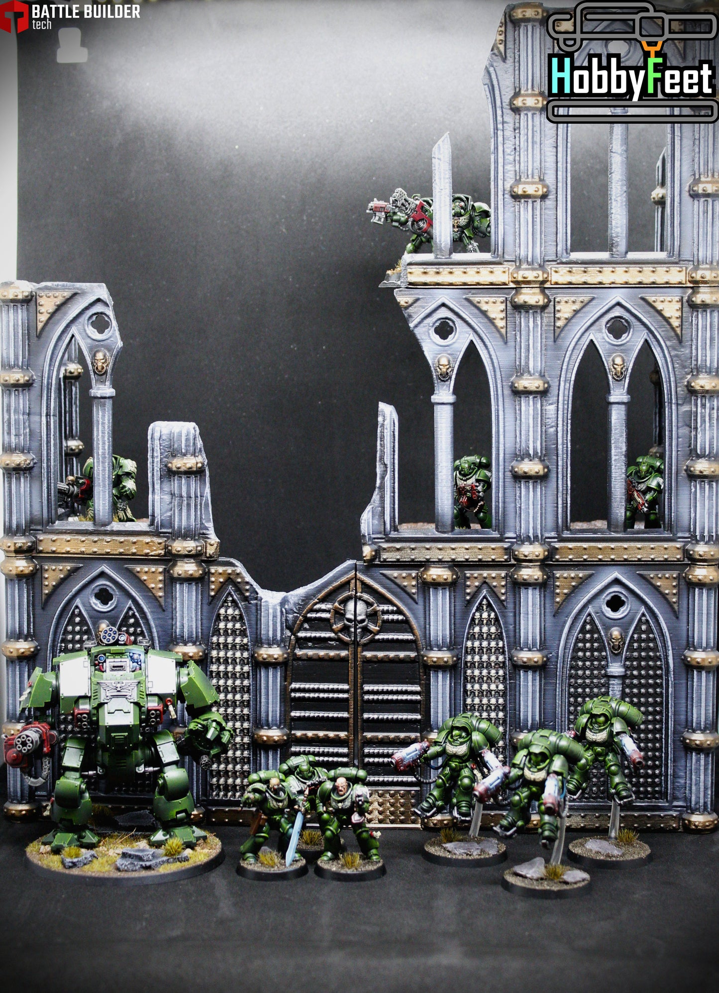 Cathedral Building Ruins Set 1 | 28mm 32mm Terrain Scenery hammer war | Txarli BBT