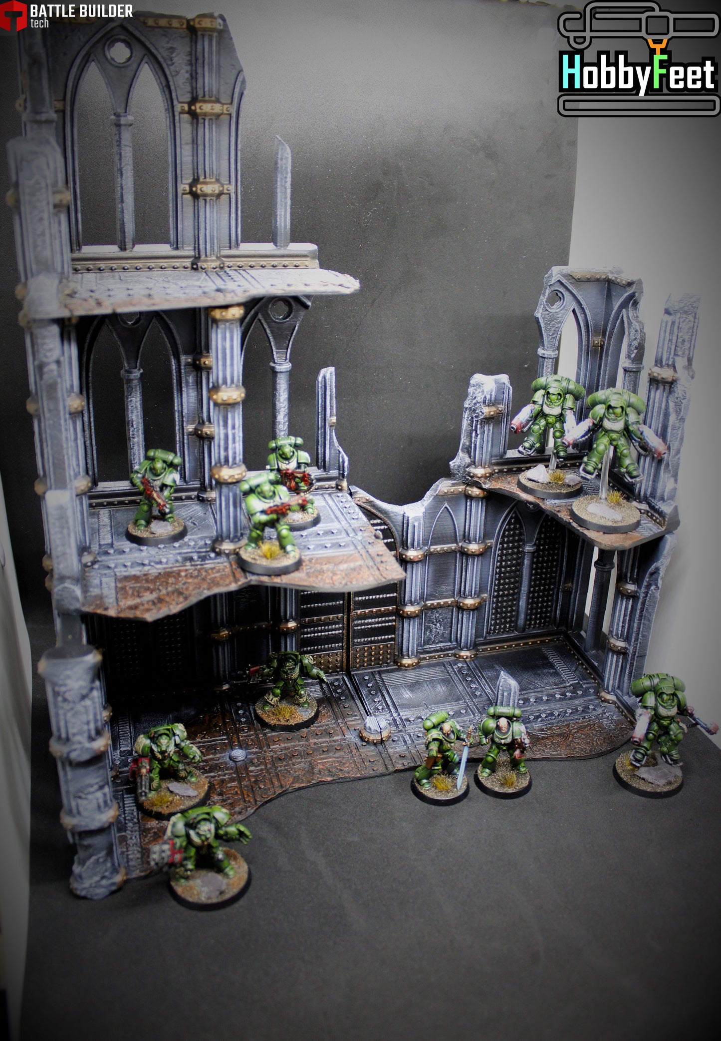 Cathedral Building Ruins Set 1 | 28mm 32mm Terrain Scenery hammer war | Txarli BBT