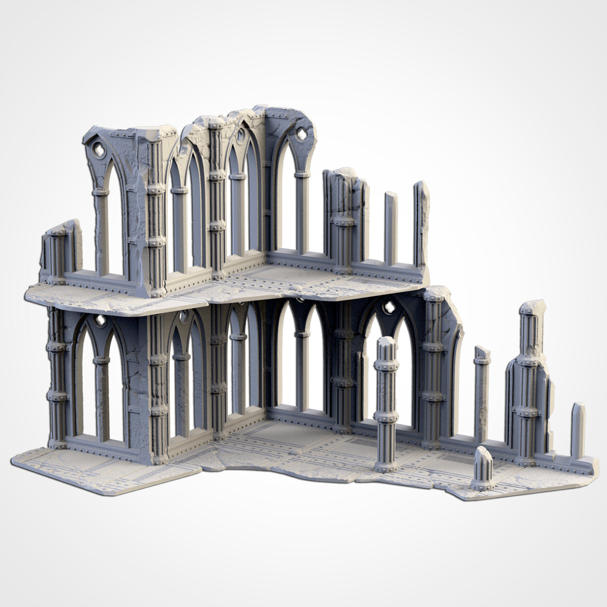 Cathedral Building Ruins Set 2 | 28mm 32mm Terrain Scenery | Txarli BBT