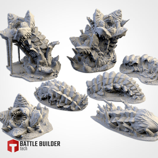 Sandworm Alien Massive Exoskeleton | 28mm 32mm Terrain Scenery | Txarli BBT