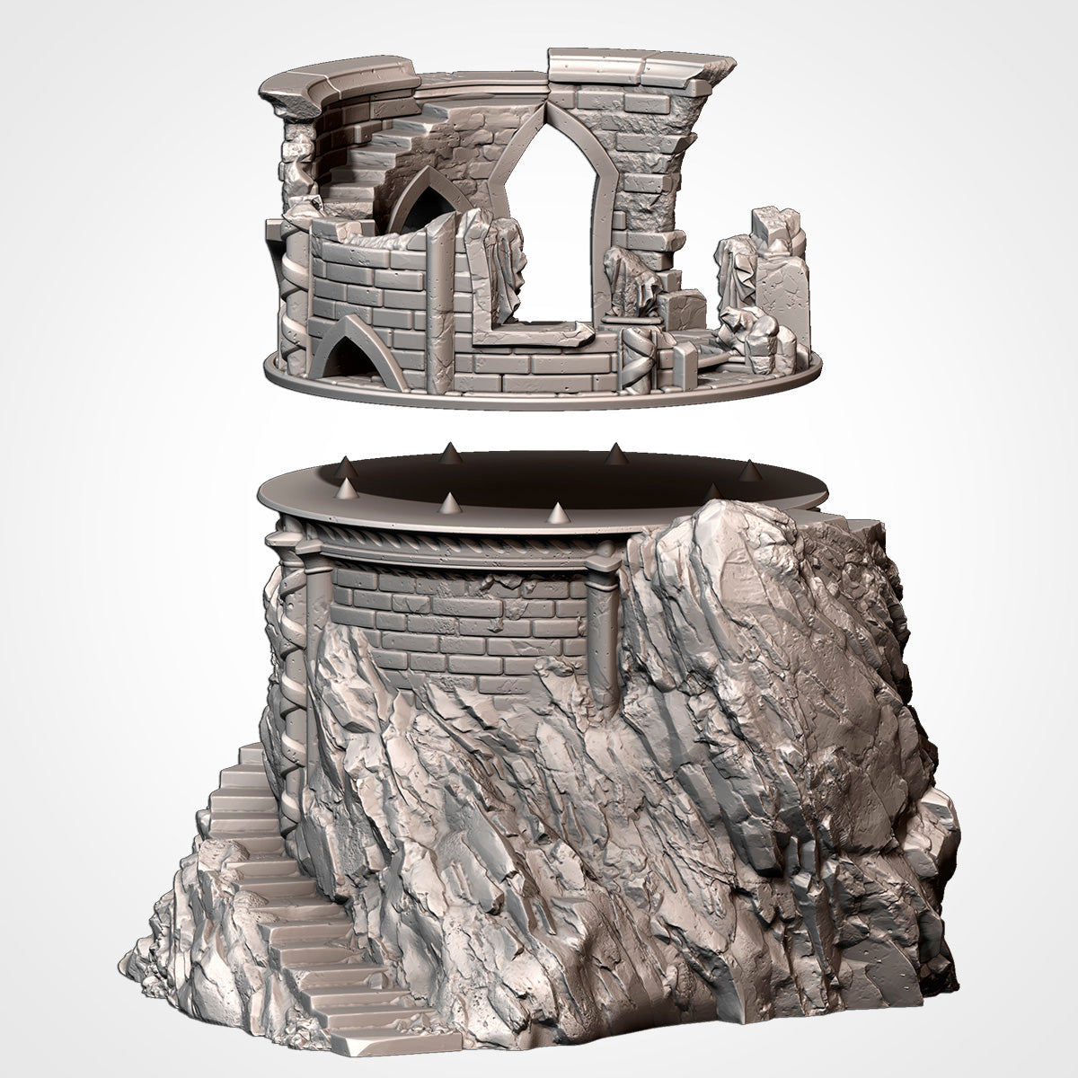 Ruins on the Mountain TopWeather | 28mm Terrain Scenery | Txarli BBT