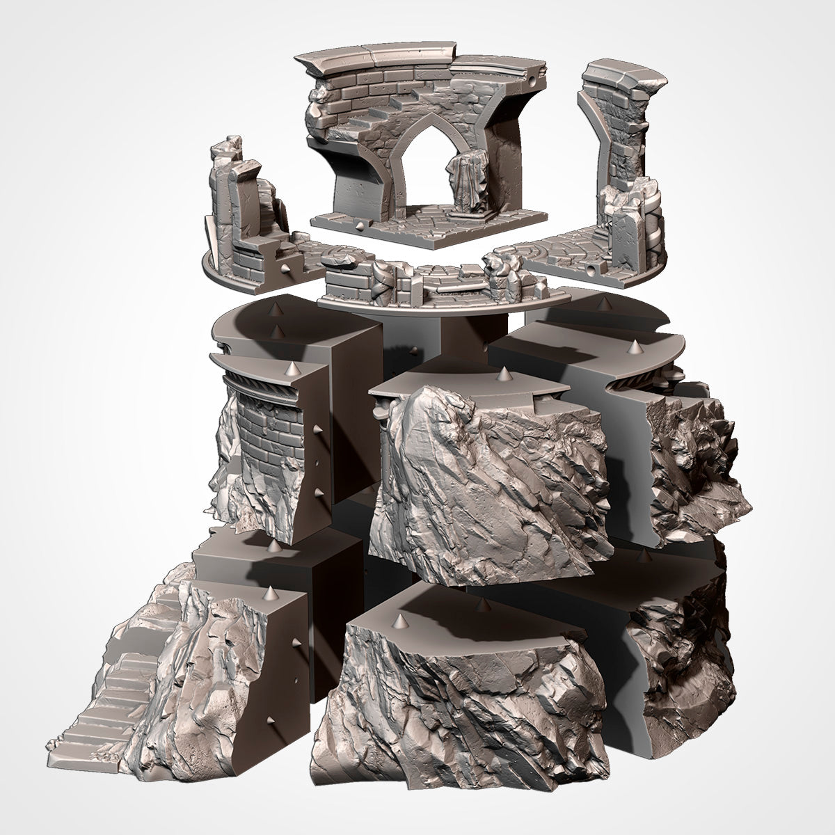 Ruins on the Mountain TopWeather | 28mm Terrain Scenery | Txarli BBT