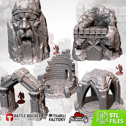 Dwarven Constructions | 28mm Terrain Scenery | Txarli BBT