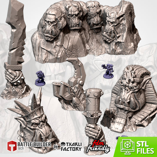 Orcish Monuments | 28mm Terrain Scenery | Txarli BBT