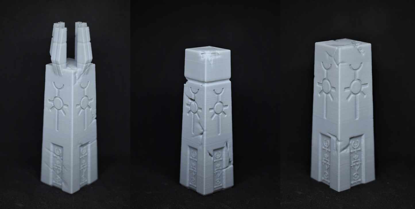 Necro Space Robots Terrain Set Pillars Pylon Obelisks Scenery 28mm 32mm