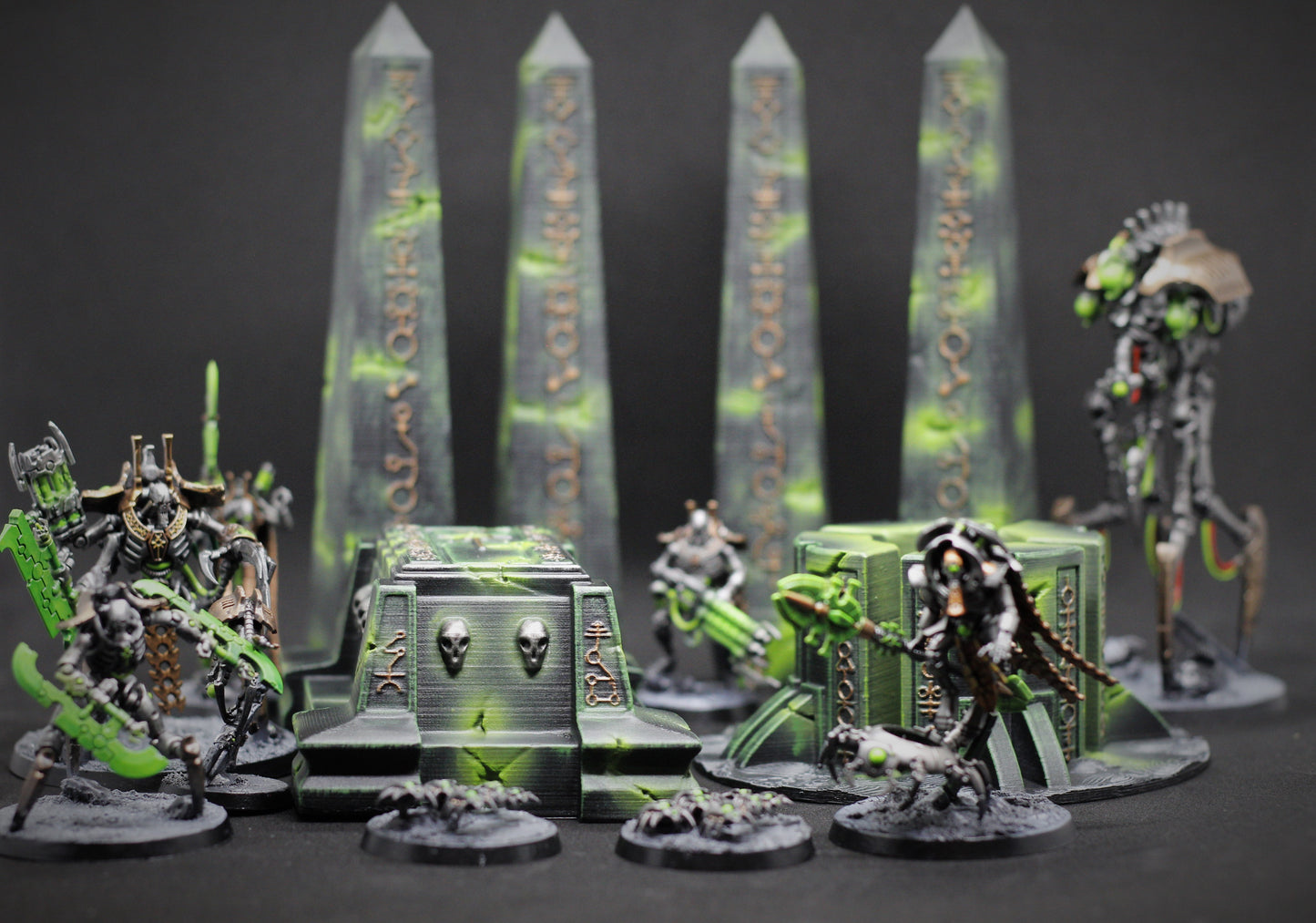 Necro Space Robots Terrain Set - Tomb Crypt Pillars Generator 28mm 32mm