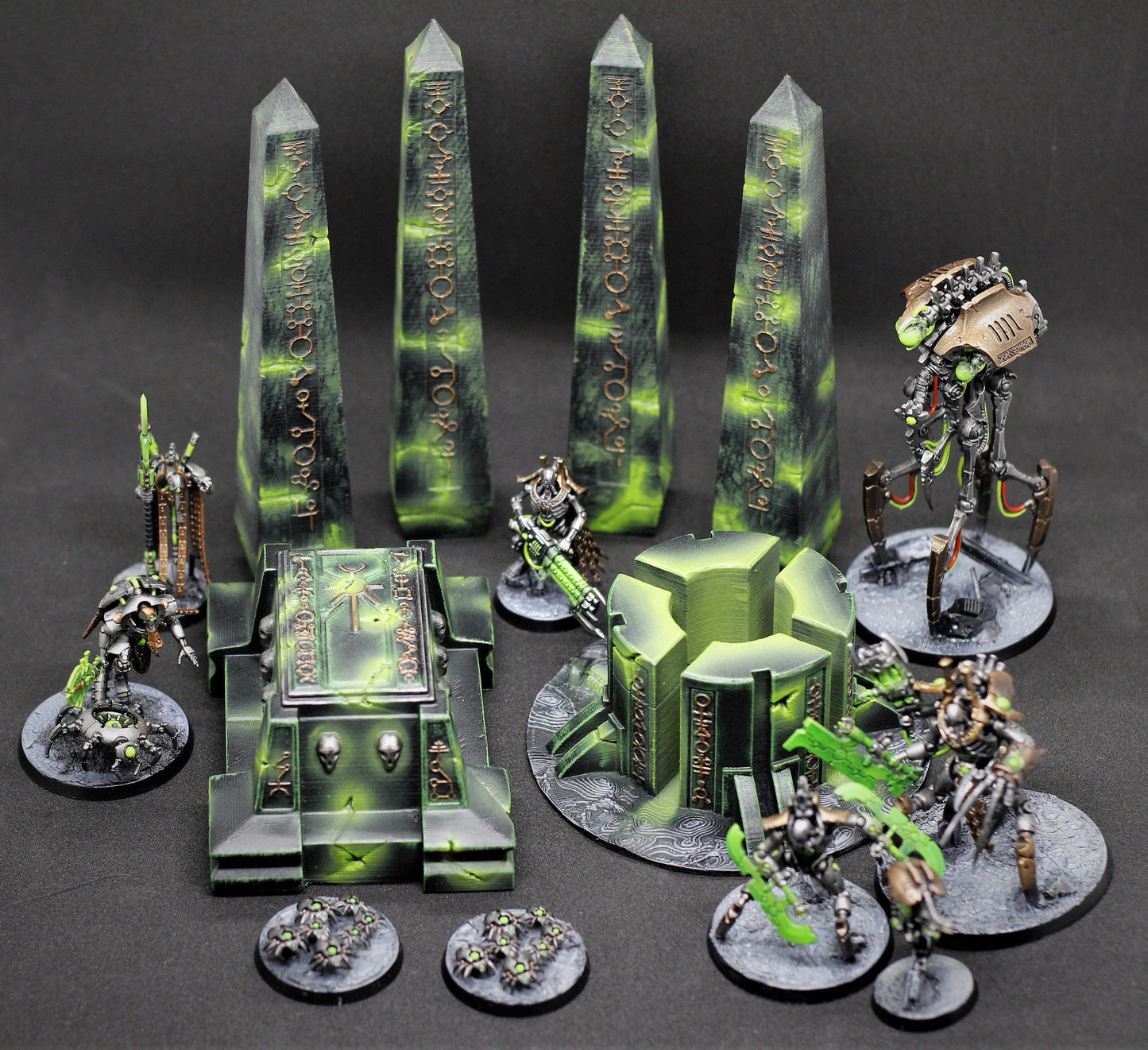 Necro Space Robots Terrain Set - Tomb Crypt Pillars Generator 28mm 32mm