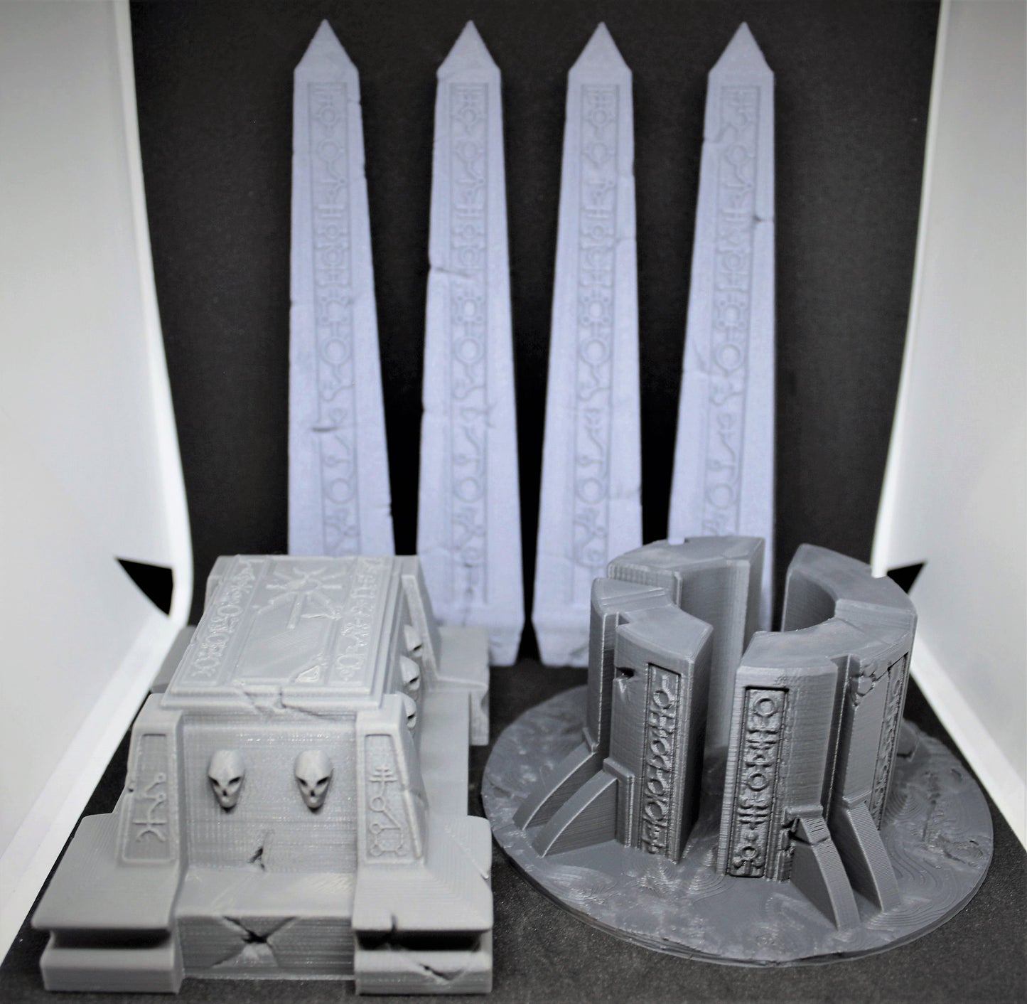 Necro Space Robots Terrain Set - Tomb Crypt Pillars Generator 28mm 32mm
