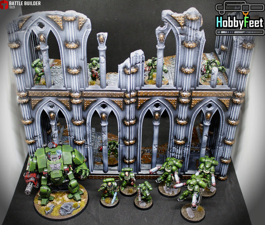 Cathedral Building Ruins Set 3 | 28mm 32mm Terrain Scenery | Txarli BBT
