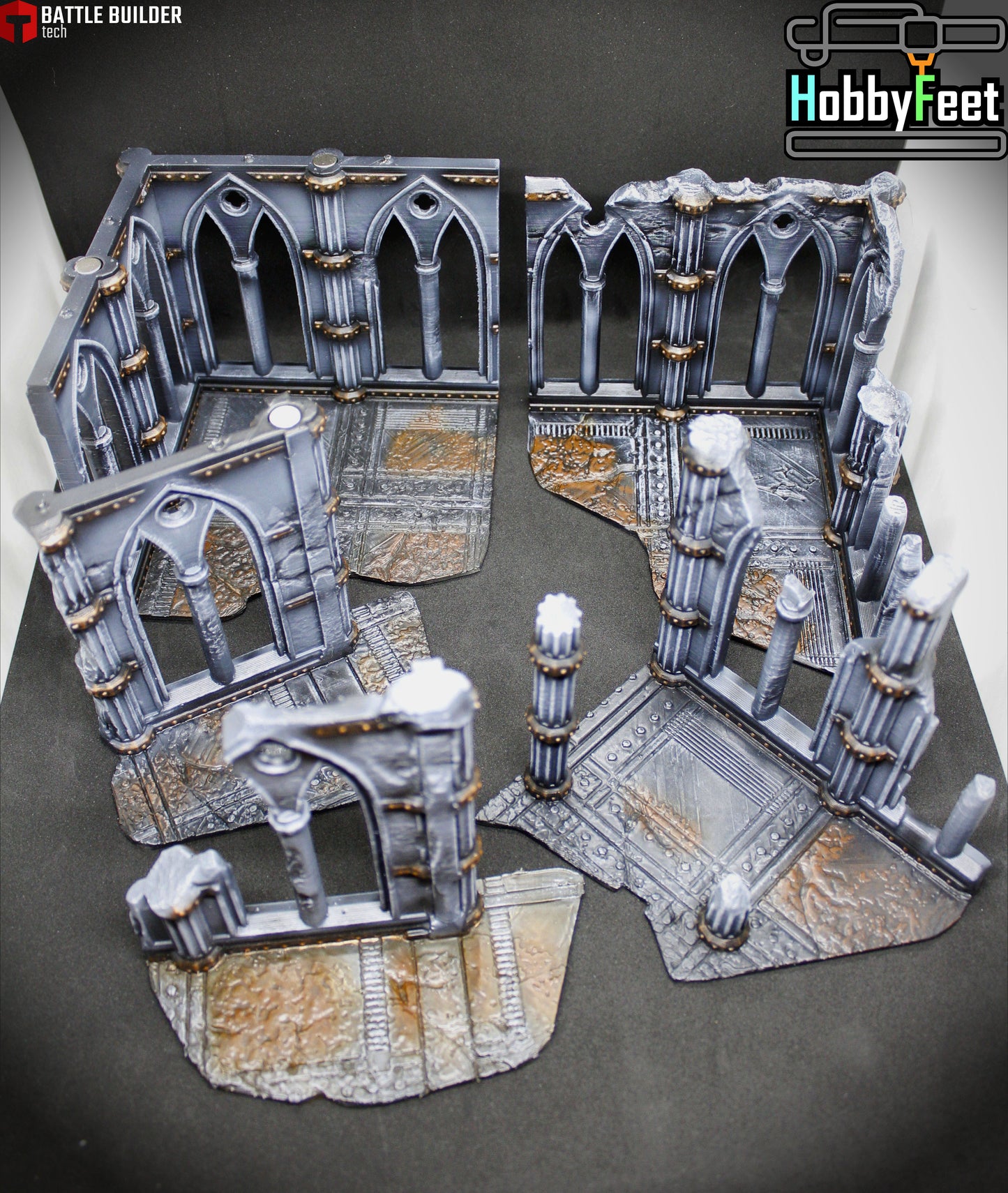 Cathedral Building Ruins Set 2 | 28mm 32mm Terrain Scenery | Txarli BBT