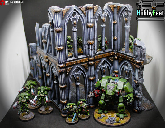 Cathedral Building Ruins Set 2 | 28mm 32mm Terrain Scenery | Txarli BBT