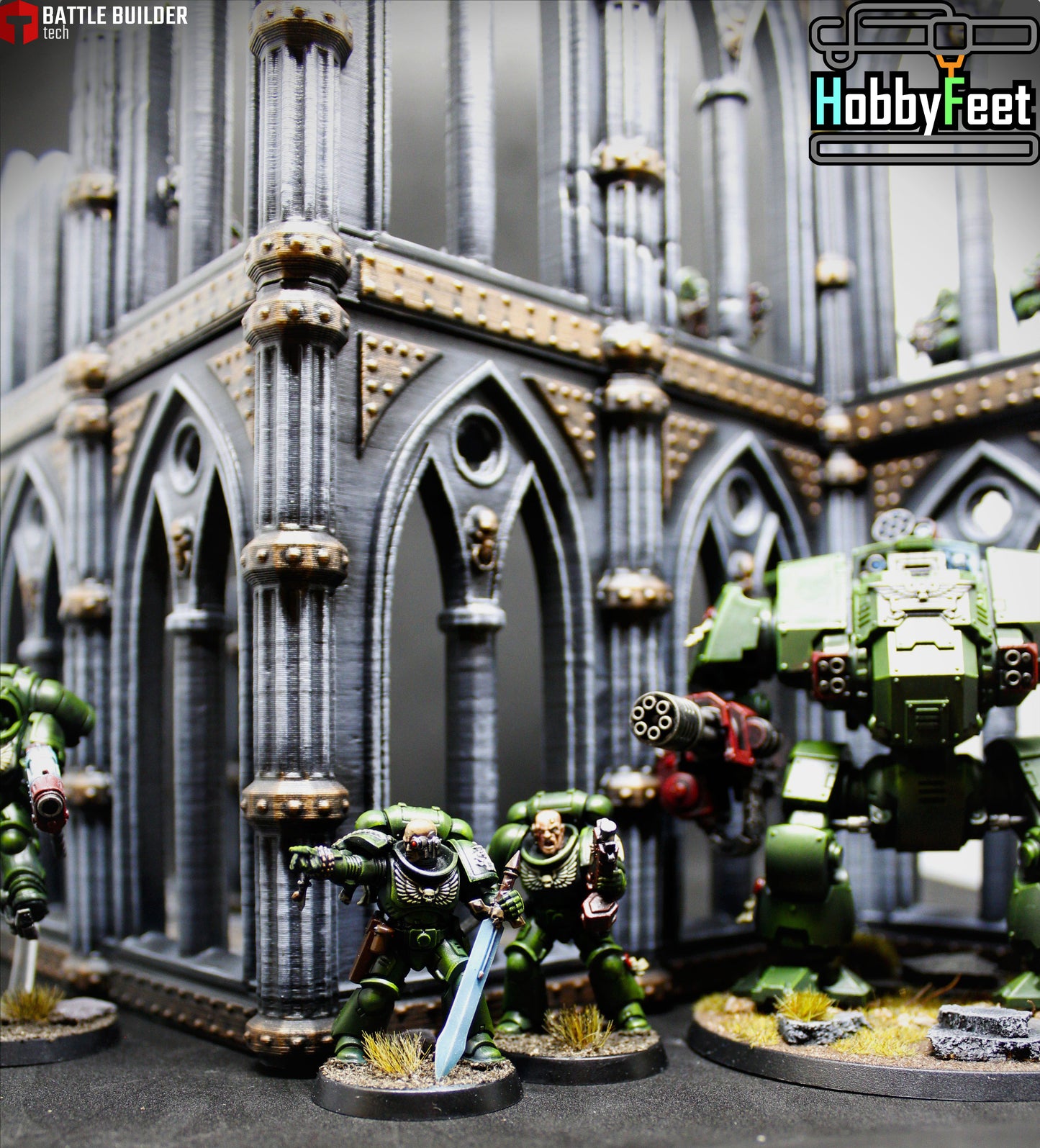 Cathedral Building Ruins Set 2 | 28mm 32mm Terrain Scenery | Txarli BBT
